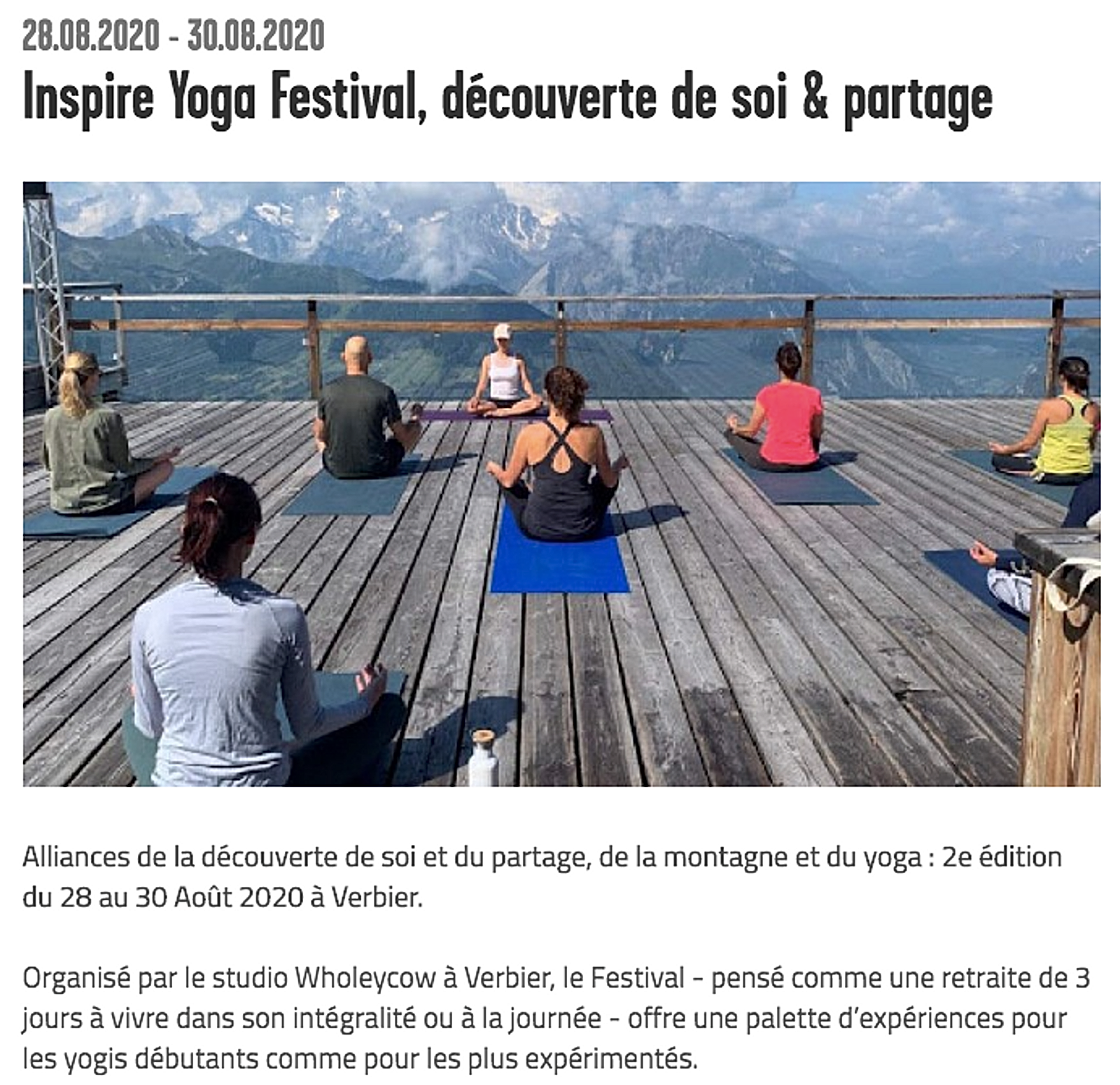 Verbier Inspire Yoga Festival Arcinfo